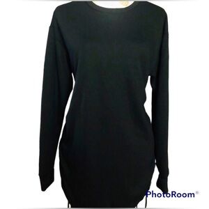 🌻 4/$25 - F21 Long Sleeve Black Casual Ruched Dress, Size Large NWOT